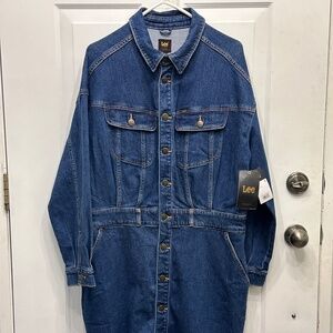 NWT Lee Heritage Denim Greater Blue Long Sleeve Jean Shirt Dress